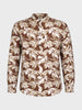 Men's Brown Regular Fit Printed Casual Shirts