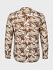 Men's Brown Regular Fit Printed Casual Shirts