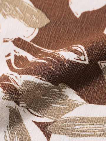 Men's Brown Regular Fit Printed Casual Shirts