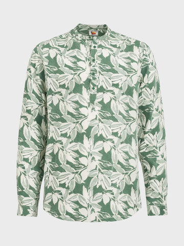 Men's Green Regular Fit Printed Casual Shirts
