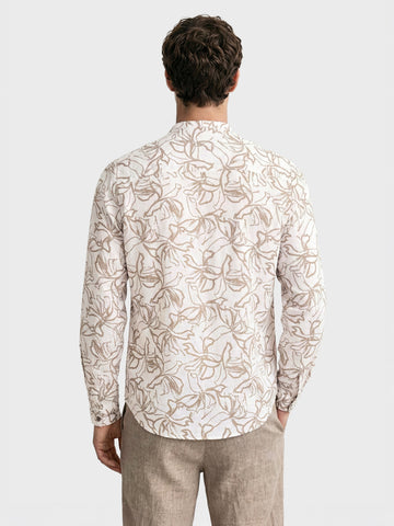 Men's Olive Regular Fit Printed Casual Shirts