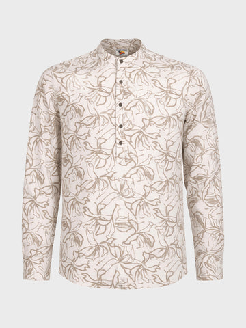 Men's Olive Regular Fit Printed Casual Shirts