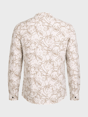Men's Olive Regular Fit Printed Casual Shirts