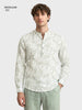 Men's Green Regular Fit Printed Casual Shirts