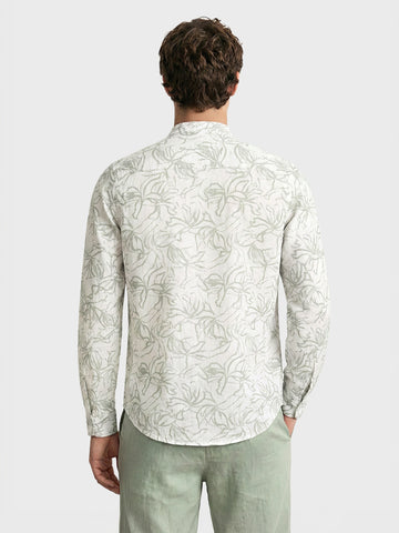 Men's Green Regular Fit Printed Casual Shirts