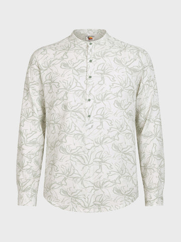 Men's Green Regular Fit Printed Casual Shirts