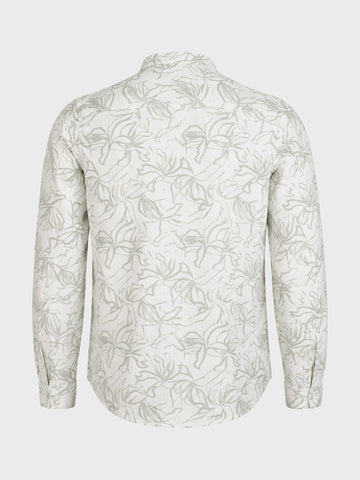 Men's Green Regular Fit Printed Casual Shirts