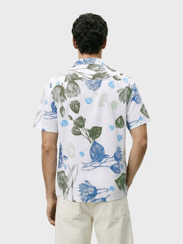 Men's White Relaxed Fit Printed Casual Shirts