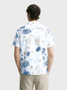 Men's White Relaxed Fit Printed Casual Shirts