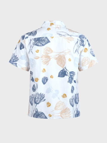 Men's White Relaxed Fit Printed Casual Shirts
