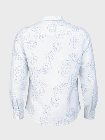 Men's Blue Slim Fit Printed Casual Shirt