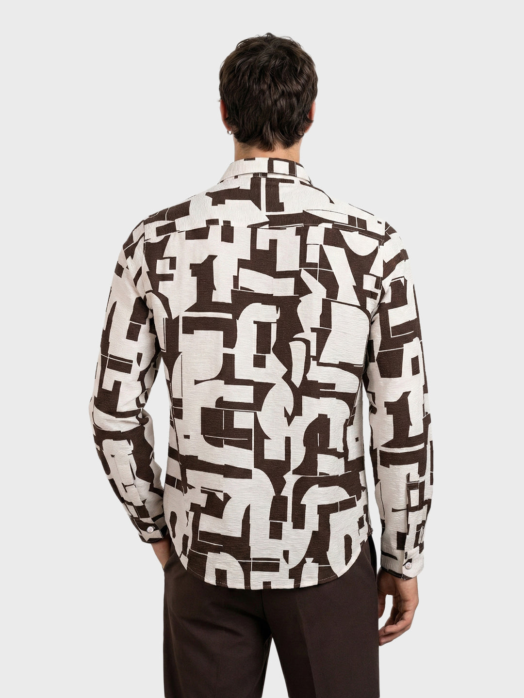 Men's White Slim Fit Printed Casual Shirt