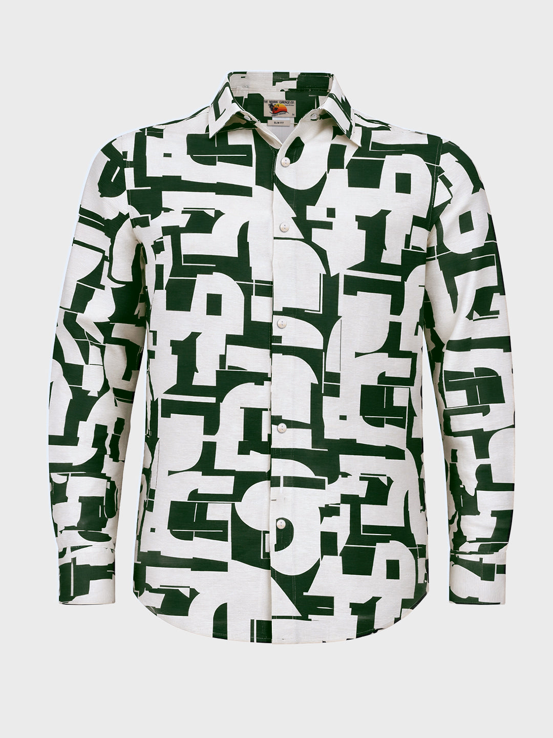 Men's White Slim Fit Printed Casual Shirt