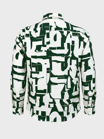 Men's White Slim Fit Printed Casual Shirt