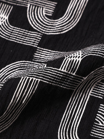 Men's Black Relaxed Fit Printed Casual Shirts