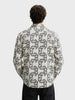 Men's Cream Relaxed Fit Printed Casual Shirts