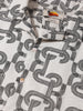 Men's Cream Relaxed Fit Printed Casual Shirts