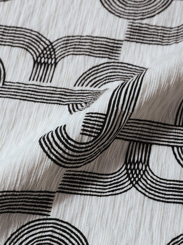 Men's Cream Relaxed Fit Printed Casual Shirts