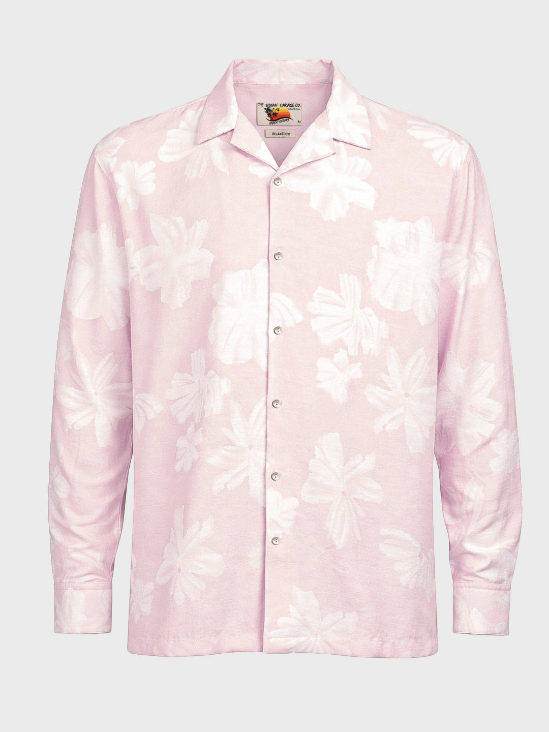Men's Pink Relaxed Fit Printed Casual Shirts