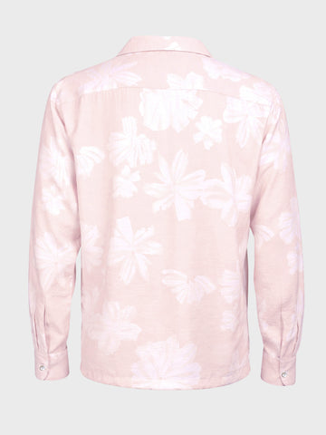 Men's Pink Relaxed Fit Printed Casual Shirts