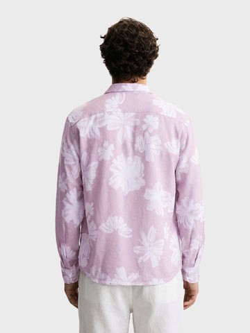 Men's Pink Relaxed Fit Printed Casual Shirts