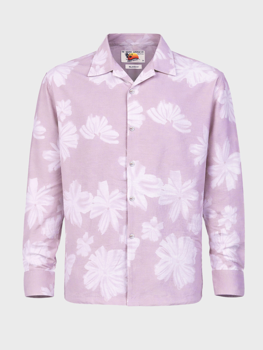 Men's Pink Relaxed Fit Printed Casual Shirts