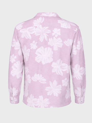 Men's Pink Relaxed Fit Printed Casual Shirts