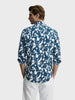 Men's Blue Slim Fit Printed Casual Shirts