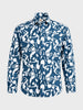 Men's Blue Slim Fit Printed Casual Shirts