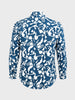 Men's Blue Slim Fit Printed Casual Shirts