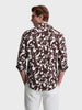 Men's Brown Slim Fit Printed Casual Shirts