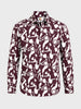 Men's Brown Slim Fit Printed Casual Shirts