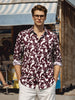 Men's Brown Slim Fit Printed Casual Shirts