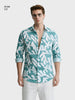 Men's Green Slim Fit Printed Casual Shirts