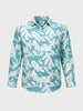 Men's Green Slim Fit Printed Casual Shirts