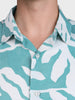 Men's Green Slim Fit Printed Casual Shirts