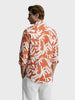 Men's Orange Slim Fit Printed Casual Shirts