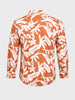 Men's Orange Slim Fit Printed Casual Shirts