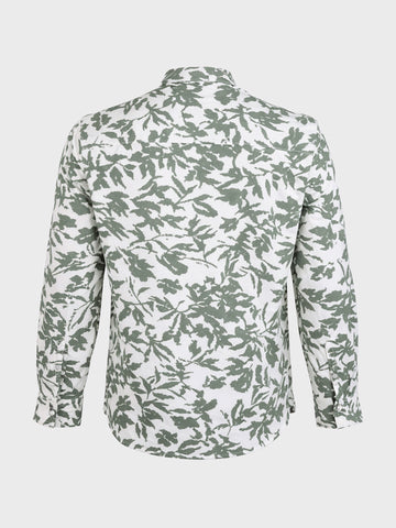 Men's Green Slim Fit Printed Casual Shirts
