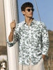 Men's Green Slim Fit Printed Casual Shirts
