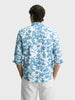 Men's Blue Slim Fit Printed Casual Shirts