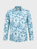 Men's Blue Slim Fit Printed Casual Shirts