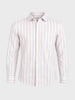 Men's Khaki Slim Fit Striped Casual Shirt