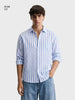 Men's Blue Slim Fit Striped Casual Shirt