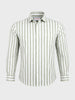 Men's Green Slim Fit Striped Casual Shirt