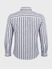Men's Navy Blue Slim Fit Striped Casual Shirt