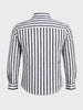 Men's Grey Slim Fit Striped Casual Shirt