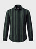Men's Green Slim Fit Striped Casual Shirts