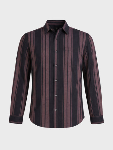 Men's Pink Slim Fit Striped Casual Shirts