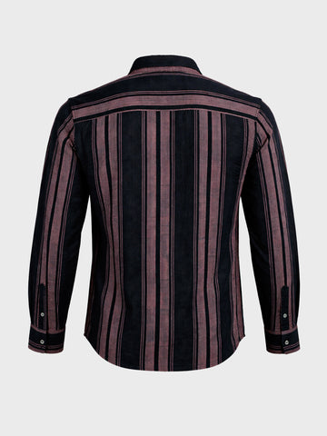 Men's Pink Slim Fit Striped Casual Shirts